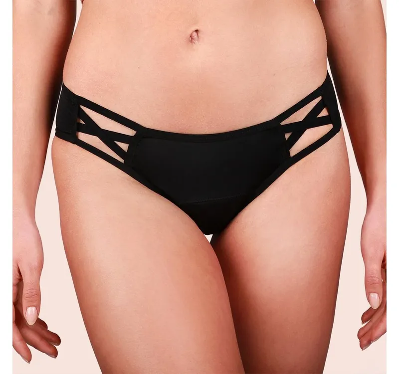 Taynie Taynie Periodenslip Woman ultra - Periodenunterwäsche sehr starke Blutung - Damen (1-St., 1er-Pack) Auslaufsichere Periodenunterwäsche / Periodenslip aus Bio Baumwolle, Schwarz, – Produktbild 1 von 5