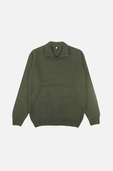 Trendsplant Trendsplant Bernia Quarter Zip Knit Sage, Oliv, – Produktbild 1 von 4