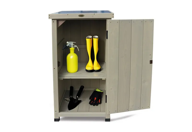 HABAU Geräteschrank (Kompakt) wetterfest lasiert, aus FSC®-zertifiziertem Material, Grau, – Produktbild 4 von 5