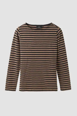 recolution Recolution Damen vegan Langarmshirt Iris Stripes Vintage Braun – Produktbild 1 von 1