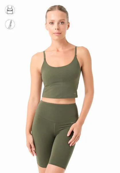 ORGANICATION ORGANICATION TARRA | Crop-Top aus Bio-Baumwolle, Olive, – Produktbild 1 von 4