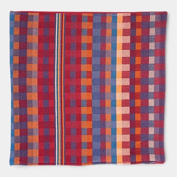 Dragolina Dragolina Kissenbezug- ca. 47x48cm mit Webstoffen der Pwo Karen, Indian summer/terracotta caro, – Produktbild 3 von 3