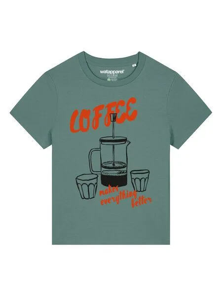 watapparel watapparel T-Shirt Frauen Coffee makes everything better, Green bay, – Produktbild 2 von 4