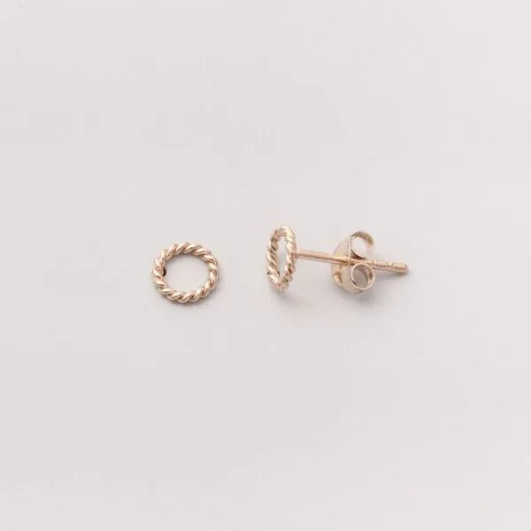 fejn jewelry fejn jewelry Ohrstecker 'twisted circle' im kreisrundem Design, Gold, – Produktbild 1 von 2