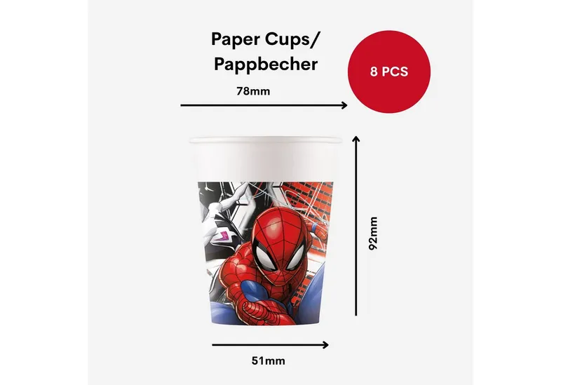 Procos Einweggeschirr-Set Spider-Man Partygeschirr Set 36-tlg Kindergeburtstag Spiderman Teller, 8 Personen, Bunt, – Produktbild 3 von 5