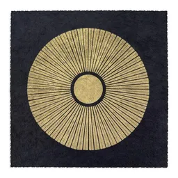 Veskor Cassiopeia Veskor Cassiopeia CENTRAL SUN Sonnen Linoldruck | 22 × 22 cm | Lichtgold auf Schwarz – Produktbild 1 von 1