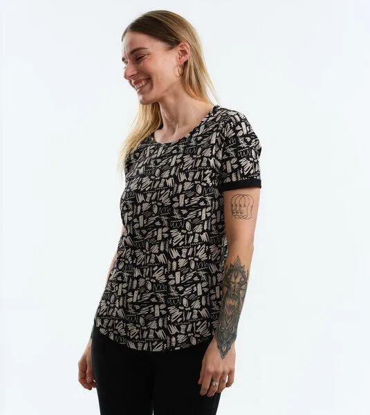 Gary Mash GARY MASH Shirt Ella Scribble aus Biobaumwolle, Scribble (schwarz), – Produktbild 4 von 4