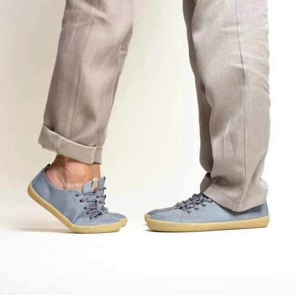 nahtur-design nahtur-design Barfußschuhe aus Bioleinen mit Kautschuksohle unisex, Hellblau, – Produktbild 1 von 8