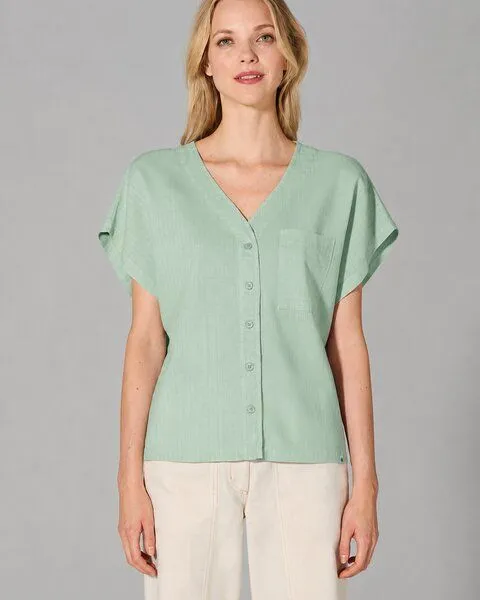 HempAge HempAge Weite Bluse Hanf/Biobaumwolle, Menta (grün), – Produktbild 2 von 4