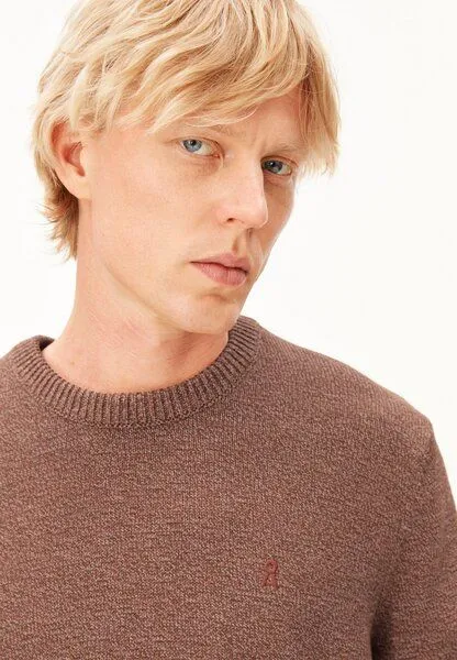 ARMEDANGELS ARMEDANGELS ALVAARIO Herren Strickpullover aus 100% Bio-Baumwolle, Earthshade-dark earth-oatmilk, – Produktbild 3 von 4