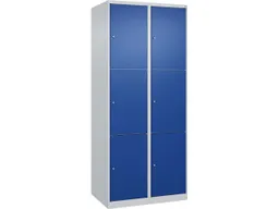 C+P C+P Schließfachschrank Classic PLUS, 6 Fächer, 1850x800x500mm, Lichtgrau/Enzianblau – Produktbild 1 von 1