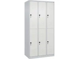C+P C+P Doppelstock-Spind Classic PLUS, 6 Fächer, 1850x900x500mm, Lichtgrau/Verkehrsweiß – Produktbild 1 von 1