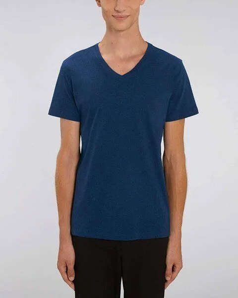 YTWOO YTWOO Männer Bio T-Shirt mit V-Ausschnitt, versch. Farben meliert, Dunkelblau meliert, – Produktbild 1 von 4
