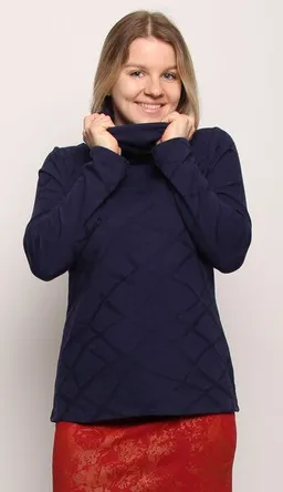 Peaces.bio - handbedruckte Biomode Peaces.bio - handbedruckte Biomode Bio-Strickpulli in Royalblau – Produktbild 1 von 1
