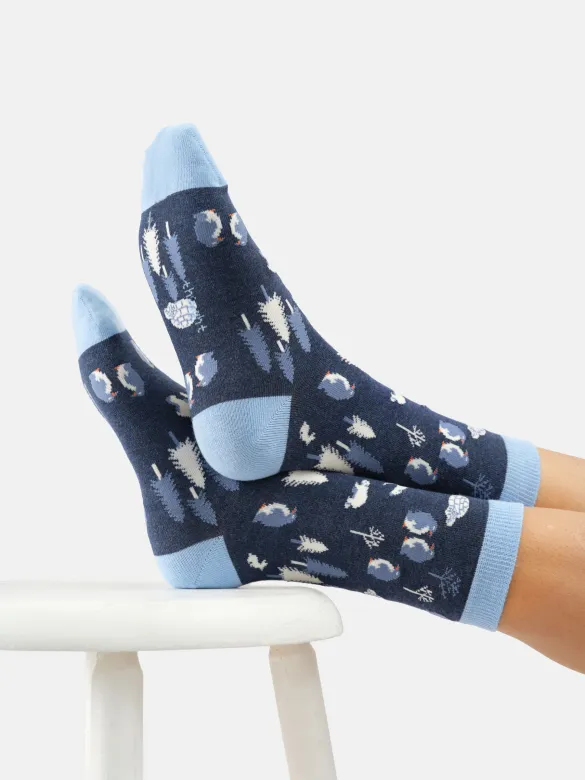 Thought Socken Modell: Arctic Friends, Indigo blue marl, – Produktbild 1 von 1