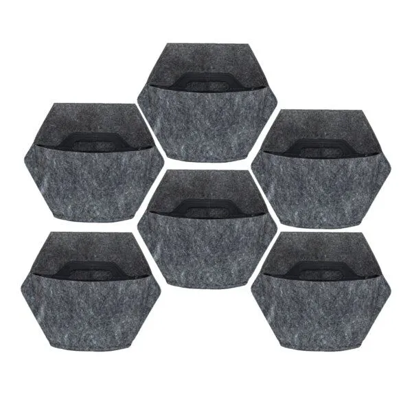 CitySens CitySens 6er-Pack Wand-Blumentopf mit Textilbezug, Schwarz, – Produktbild 1 von 3