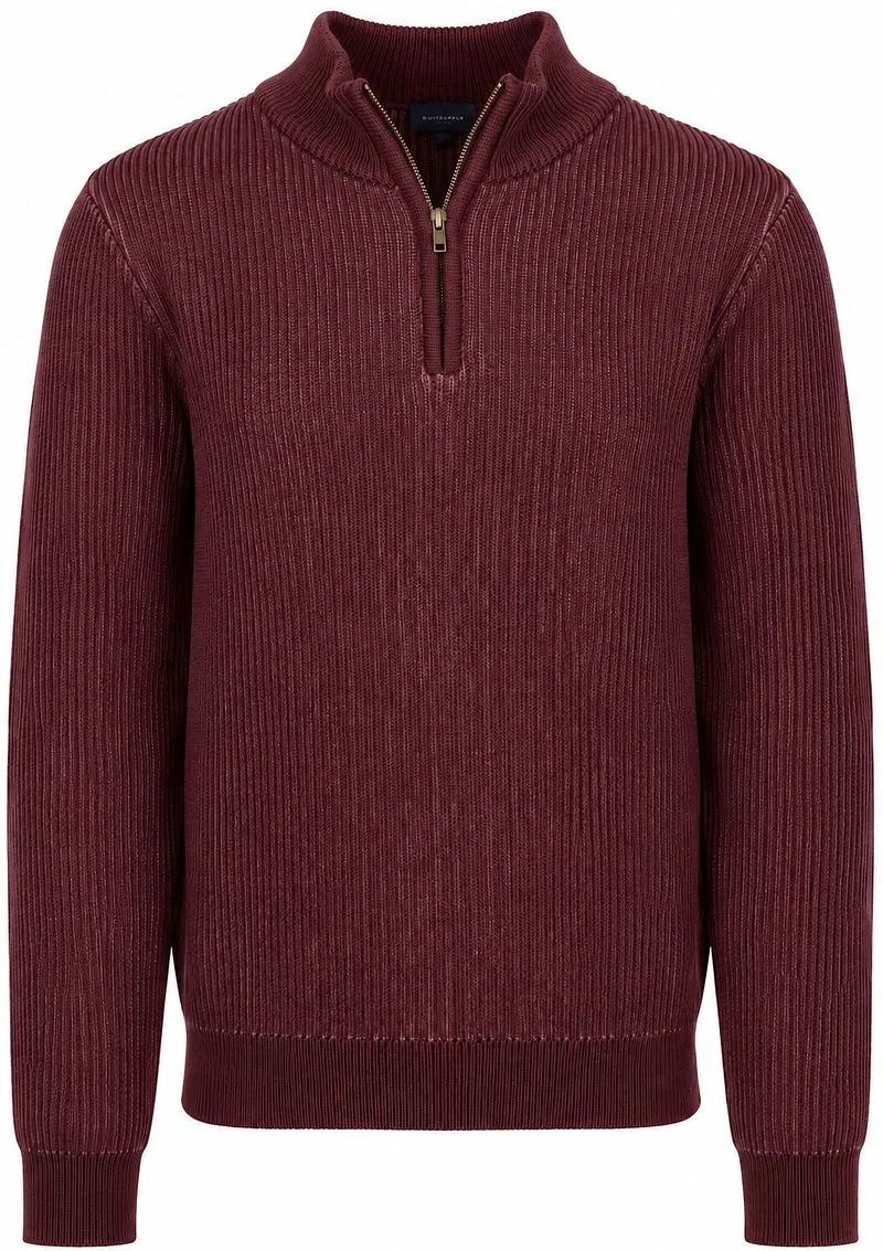 Suitable Suitable Bico Half-Zip Pullover Burgundy - Größe XXL, Rot, – Produktbild 2 von 4