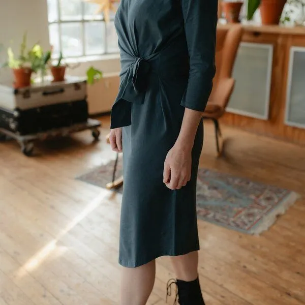 NORDLICHT NORDLICHT Langarm Jersey Kleid Greta, Grün, – Produktbild 3 von 4