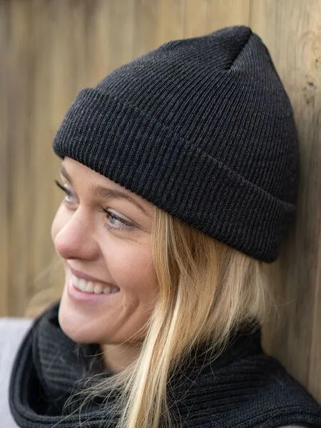 FUXBAU FUXBAU Merino Strickmütze, Anthrazit, – Produktbild 2 von 4