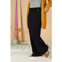 La Gitana La Gitana Lässige Hose „Enja“ aus Bio French Terry, Passform: bequem in weitem Marlene Stil, Schwarz, – Produktbild 1 von 1