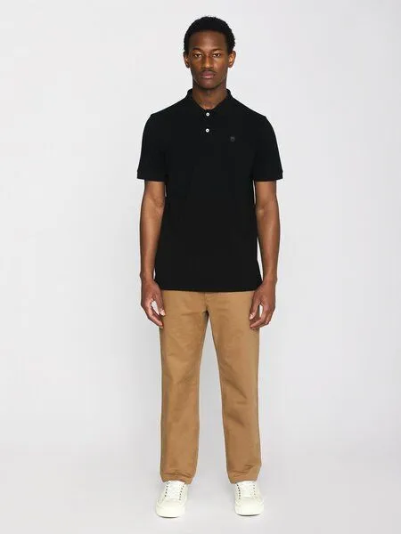 KnowledgeCotton Apparel KnowledgeCotton Apparel Poloshirt - ROWAN - aus Bio-Baumwolle, Schwarz (black-jet), – Produktbild 3 von 4