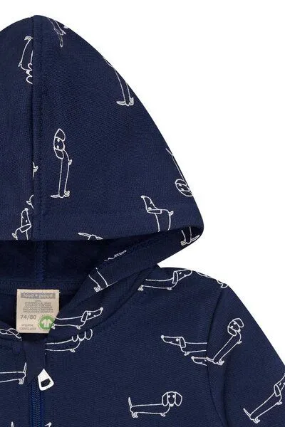 loud + proud loud + proud Babys & Kinder Sweatjacke mit Kapuze, GOTS-zertifiziert, Ultramarine(blau), – Produktbild 3 von 3