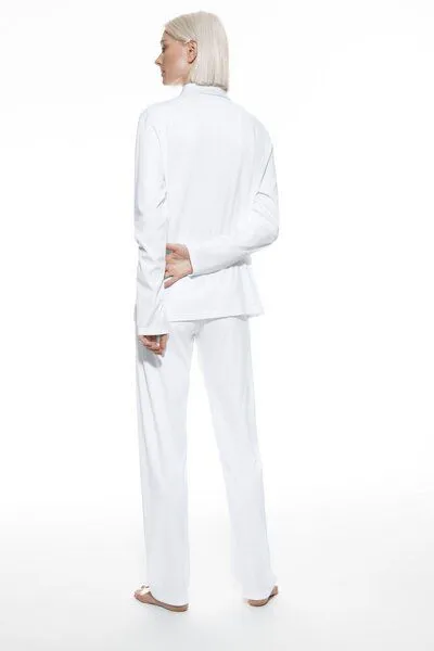 mey Mey Schlafanzug-Set / Pyjama "Malea" Bio-Baumwolle, Weiss, – Produktbild 2 von 3