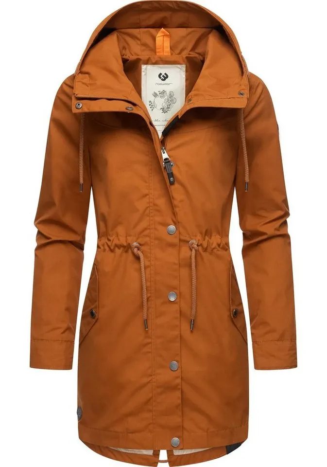 ragwear ragwear Parka Canny stylische Übergangsjacke mit großer Kapuze, Braun, – Produktbild 1 von 3
