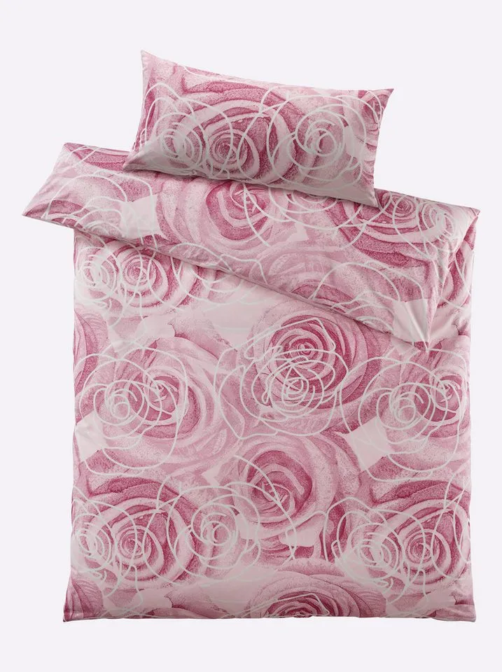 heine heine Bettwäsche Bettwäsche, Renforcé, 2 teilig, Renforcé, Rosa, – Produktbild 3 von 3