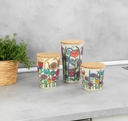 Wenko Wenko Aufbewahrungsdose Modell Garden (Set, 3 St), aus Kunststoff mit Bambusdeckel, FSC®-zertifiziert – Produktbild 1 von 1