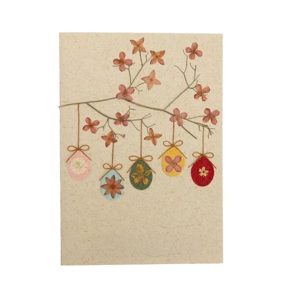 El Puente El Puente Grußkarte "Frohe Ostern" | Fair Trade & Handmade aus Philippinen, Rosa, – Produktbild 1 von 2