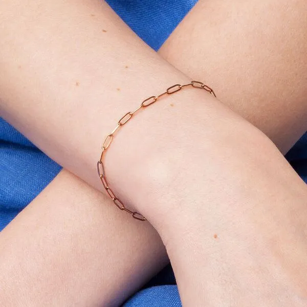 ALEXASCHA ALEXASCHA Feines Gliederarmband mit ovalen Gliedern 18k Vergoldung, Gold, – Produktbild 2 von 6