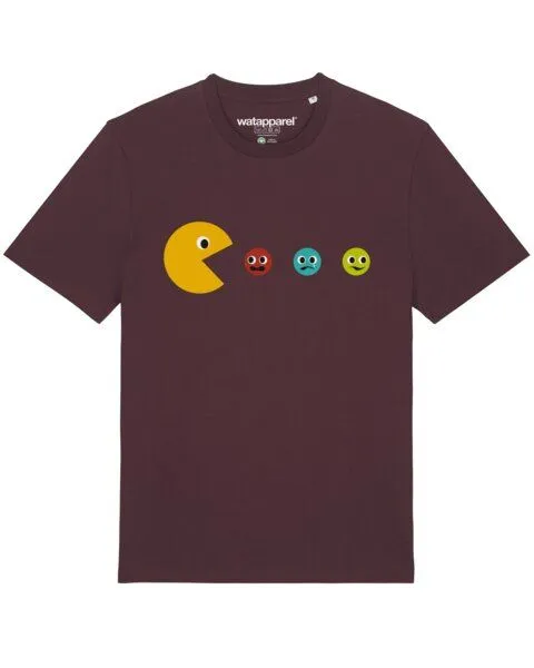 watapparel watapparel T-Shirt Unisex Pacmännchen, Red brown, – Produktbild 1 von 3