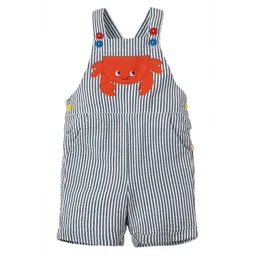 Frugi Frugi Latzhose Regenbogen blau-weiss gestreift Sommerhose – Produktbild 1 von 1