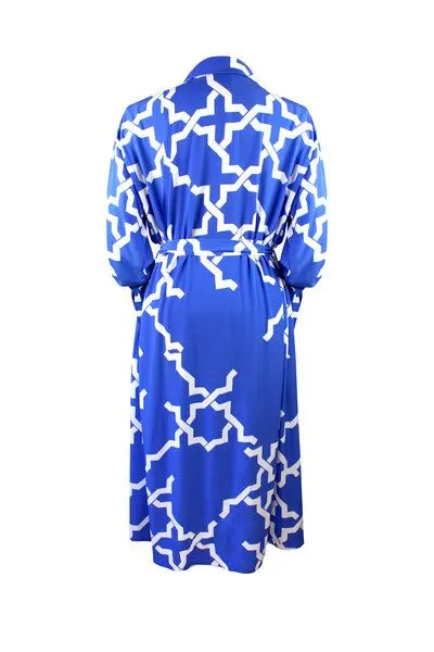 Sophia Schneider-Esleben Sophia Schneider-Esleben Hope - Damenkleid aus Bio-Baumwolle, Blau-weiß, – Produktbild 3 von 4