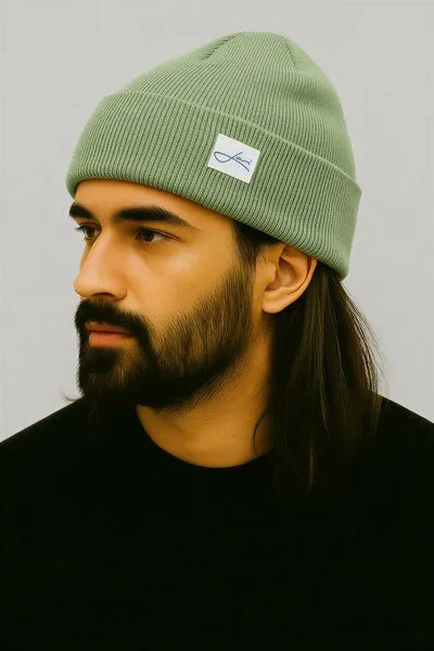 Lou-i Lou-i Wintermütze Bio-Baumwolle Beanie, Grün, – Produktbild 3 von 3