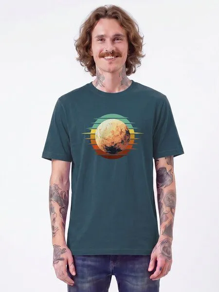 watapparel watapparel T-Shirt Unisex Pluto Retro Sunset, Stargazer, – Produktbild 2 von 2