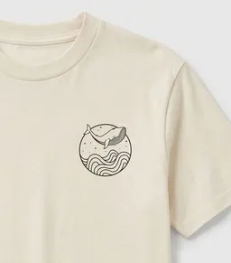 vis wear vis wear Wal zwischen Ozean und Wellen - Pure Natural Bio Baumwolle Shirt – Produktbild 1 von 1