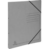Exacompta 10 Exacompta Ringbücher, Colorspan-Karton, 355 g/m², DIN A4, Gummizug, 2 Ringe, grau – Produktbild 1 von 1