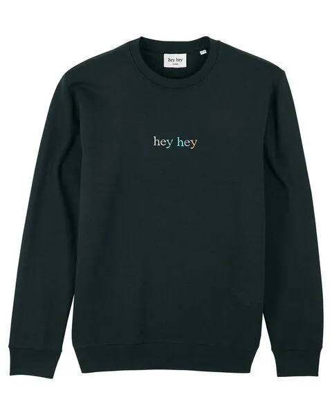 hey hey hey hey Rainbow Sweater - schwarz – Produktbild 1 von 3