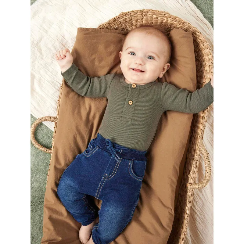 name it Name It Henley-Body Rippqualität, Oliv, – Produktbild 3 von 3