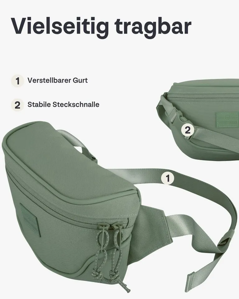 Johnny Urban Gürteltasche Ben Bauchtasche Damen Herren Wasserabweisend (1-tlg), Größenverstellbar, Wasserabweisend, Grün, – Produktbild 4 von 5