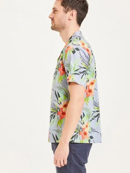 KnowledgeCotton Apparel KnowledgeCotton Apparel KCA Hemd wave cuban collar, Asley blue, – Produktbild 3 von 4