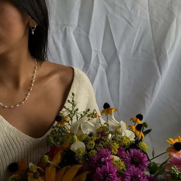pakilia pakilia Perlen Kette mit Silberringen Fair-Trade und handmade – Produktbild 3 von 4