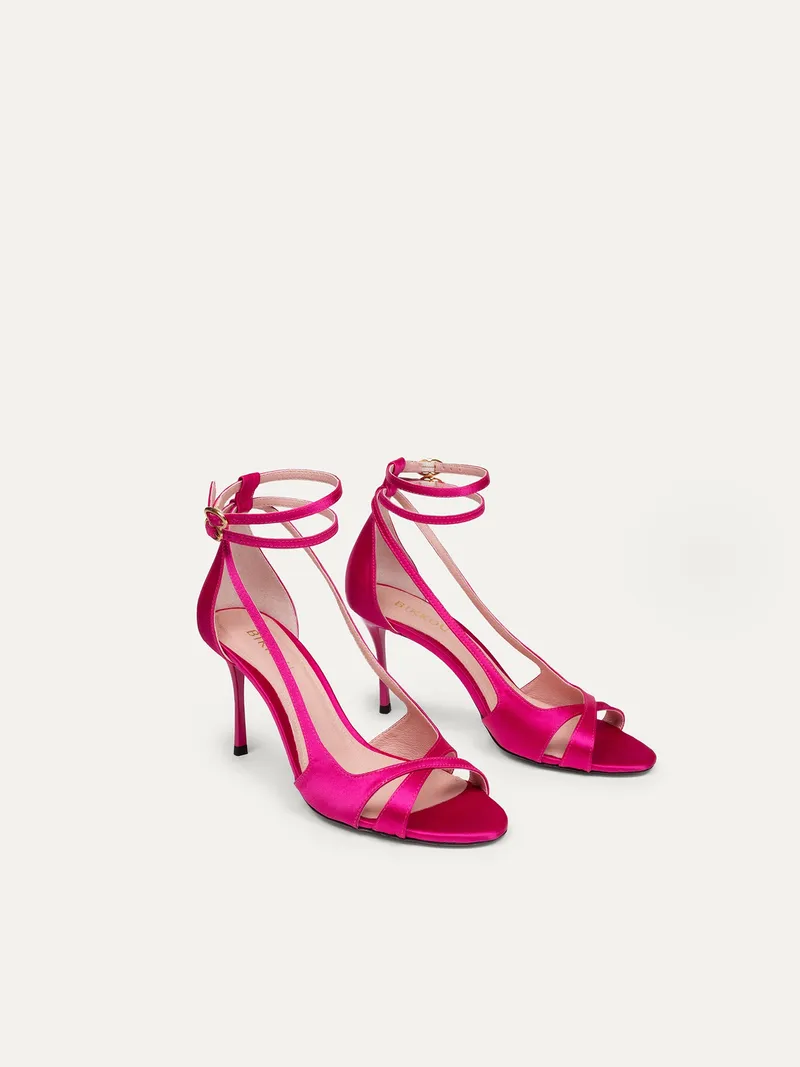 BIKKOU BIKKOU Damen vegan Sandalen Drinks Mit Freunden Fuchsia, Dunkelpink, – Produktbild 1 von 2