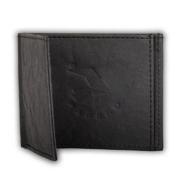 PAPERO NEU PAPERO Papier kleiner Slim Portemonnaie Geldbörse Geldbeutel Vegan, Schwarz mit münzfach + rfid, – Produktbild 1 von 4