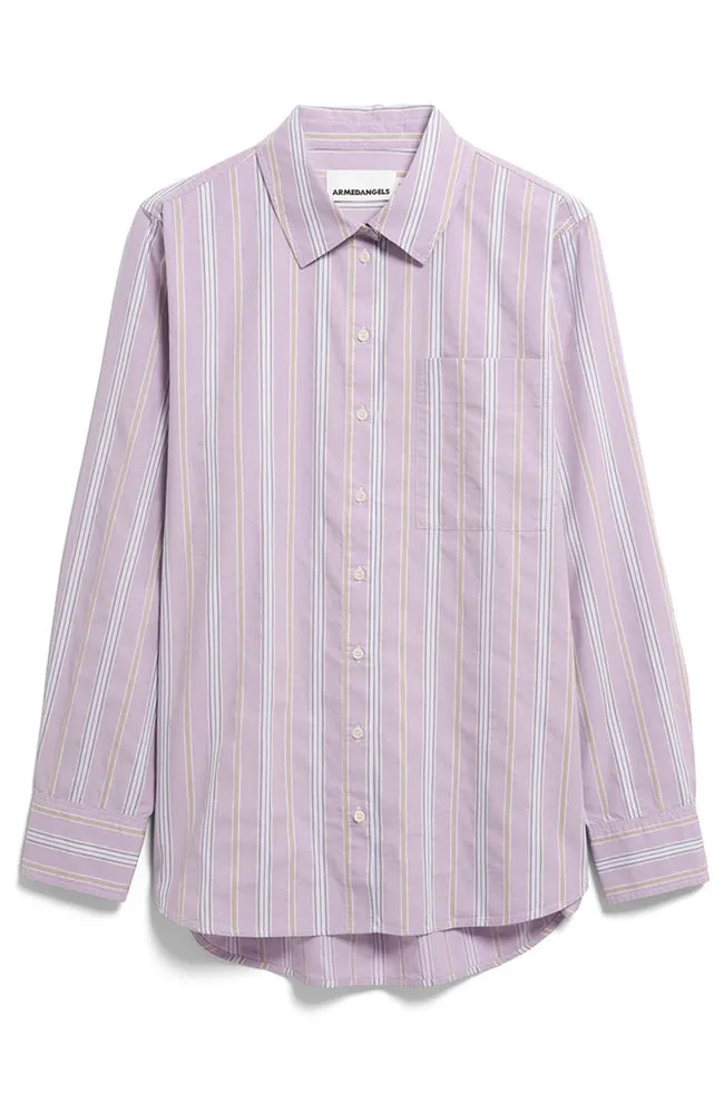 ARMEDANGELS ARMEDANGELS Damen vegan Bluse Striped Moonlit Lilac, Lila, – Produktbild 1 von 1