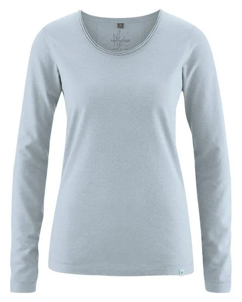 HempAge HempAge Damen Langarm-Shirt Lene Hanf/Bio-Baumwolle, Platinium, – Produktbild 1 von 4