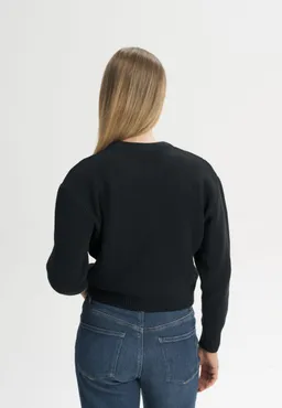 MELA MELA Damen vegan Strickpullover Structured Suriya Schwarz – Produktbild 1 von 1