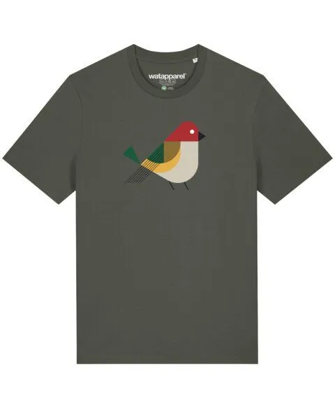 watapparel watapparel T-Shirt Vogel, Khaki, – Produktbild 1 von 3